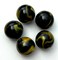 Lot of 5 Poison Dart Frog Black/Yellow Glass Marbles 25mm (1 inch) SHOOTER